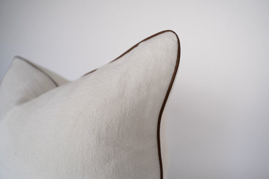 Muse White & Brown Pipe Cushion