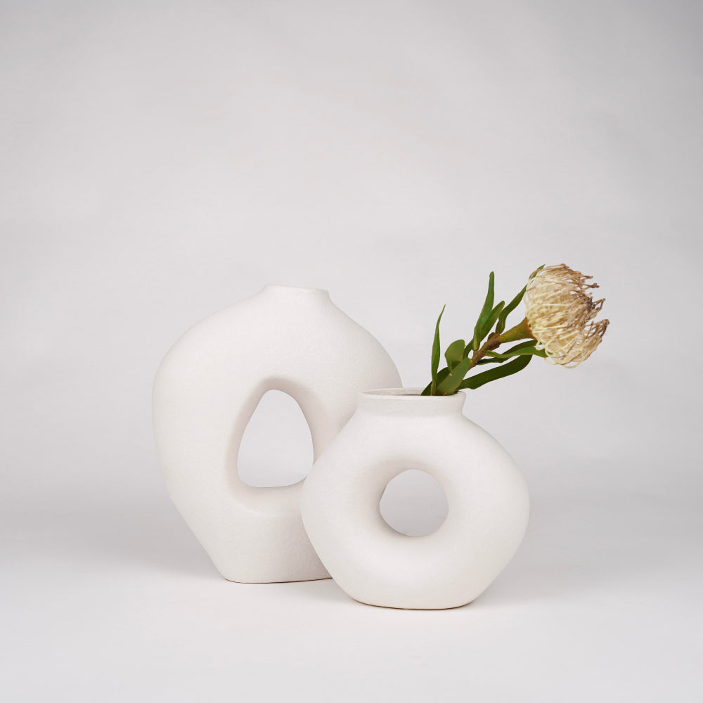 Nadika White Vase 18cm