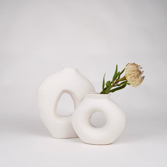 Nadika White Vase 18cm