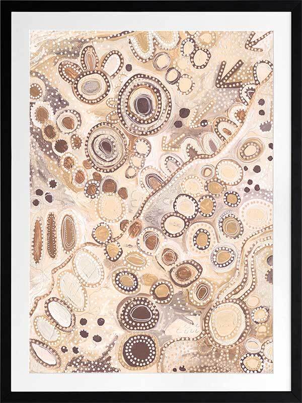 Ngu Nha Neutral Brown Print