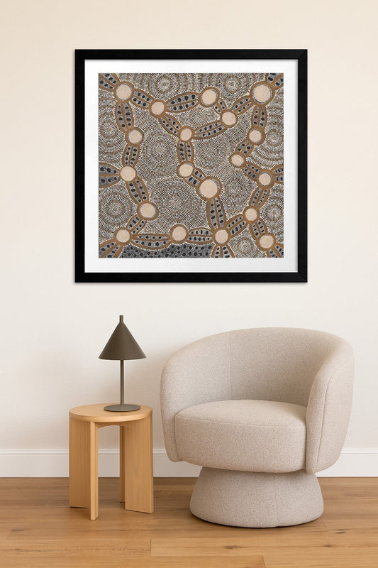 Wanakiji Jukurrpa Brown Print