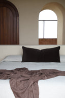 Koa Chocolate Velvet Lumbar Cushion Cover