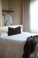 Koa Chocolate Velvet Lumbar Cushion Cover