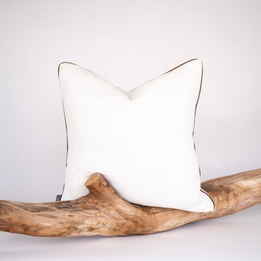 Muse White & Brown Cushion Cover 50x50cm