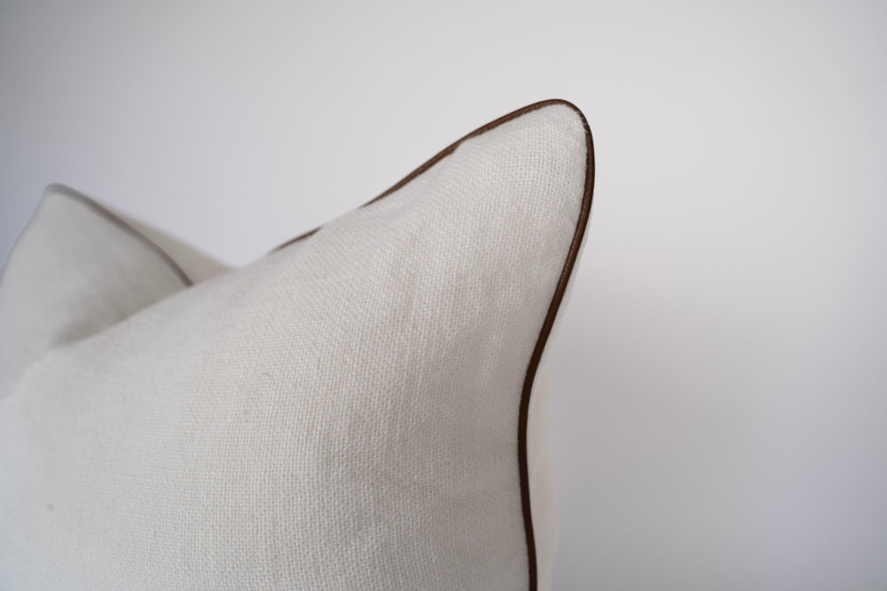 Muse White & Brown Pipe Cushion
