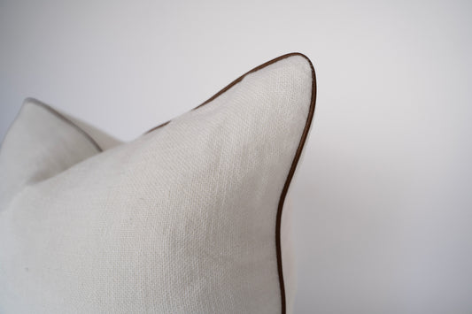 Muse White & Brown Cushion Cover 50x50cm