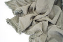 Luca Boho Khaki Linen Throw