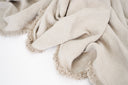Luca Boho Beige Linen Throw