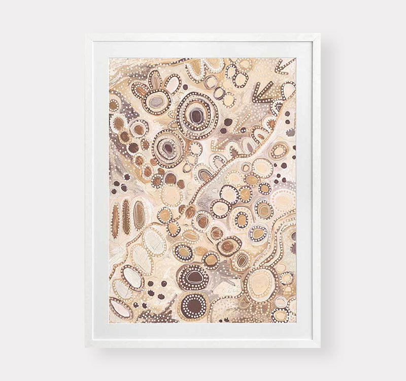 Ngu Nha Neutral Brown Print