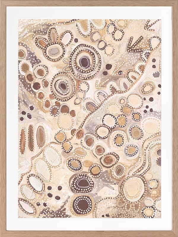 Ngu Nha Neutral Brown Print