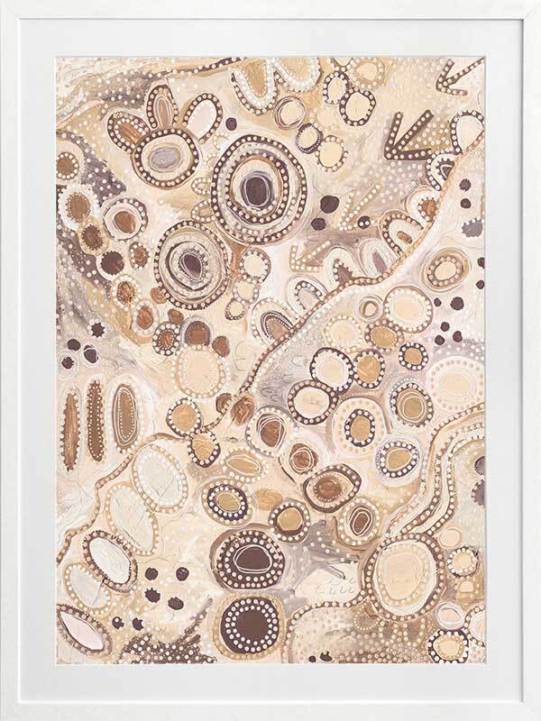 Ngu Nha Neutral Brown Print