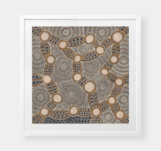 Wanakiji Jukurrpa Brown Print